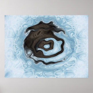 blue with brown swirls print