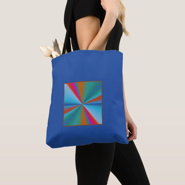 Blue with Color Wheel Design >Patterned Totes (Close Up)