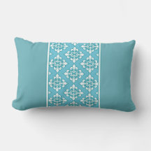 Blue with Fleur de Lis Detail Throw Pillow