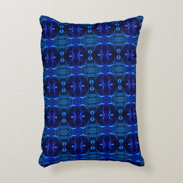 Blue with 'floating' intertwined strokes accent pillow (Front(Vertical))