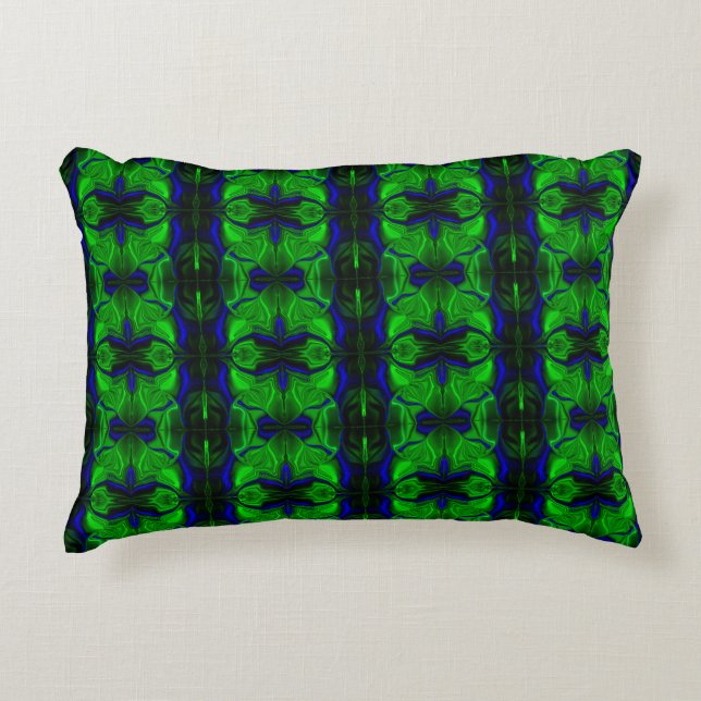 Blue with 'floating' intertwined strokes accent pillow (Front)