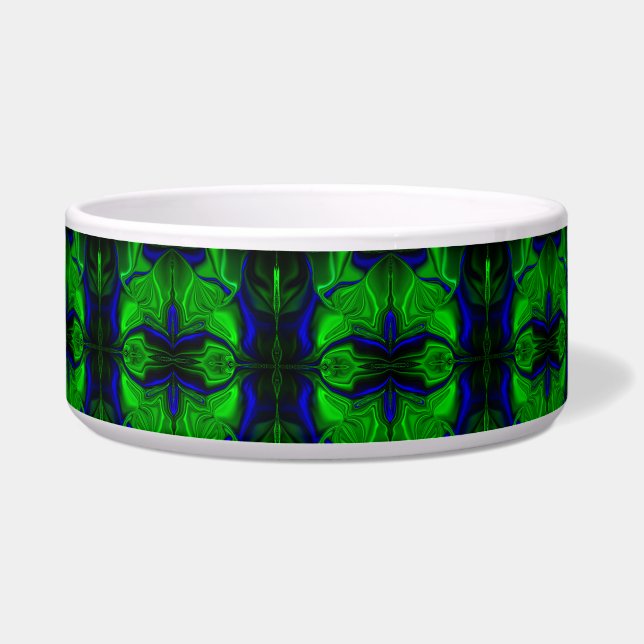 Blue with 'floating' intertwined strokes bowl (Front)