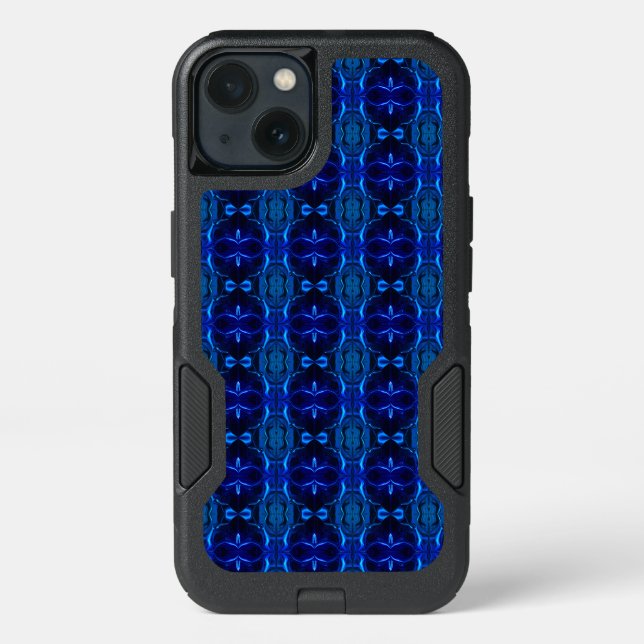 Blue with 'floating' intertwined strokes otterbox iPhone case (Back)