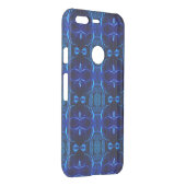 Blue with 'floating' intertwined strokes uncommon google pixel case (Back/Right)