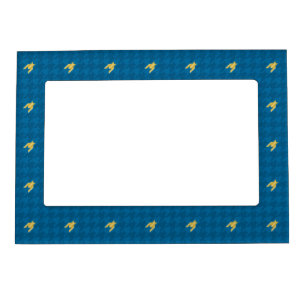 Blue with Gold Accent Houndstooth Magnetic Frame