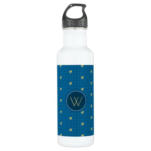 Blue with Gold Accent Houndstooth Water Bottle