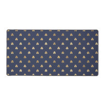 BLUE WITH GOLD IRISH CELTIC SHAMROCKS