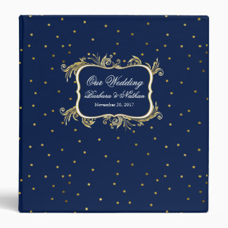 Blue with Gold Polka Dots Custom Wedding Binder