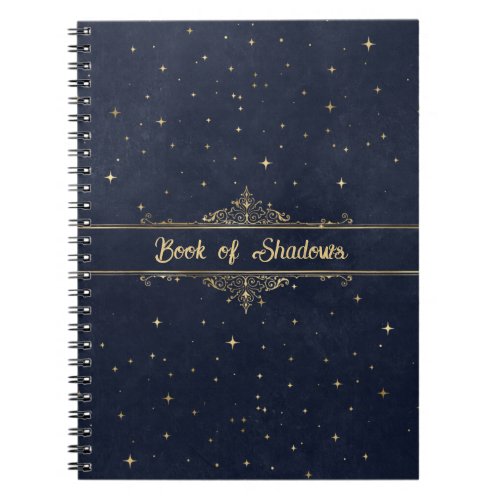 Blue With Golden Stars Fancy Pagan Book of Shadows
