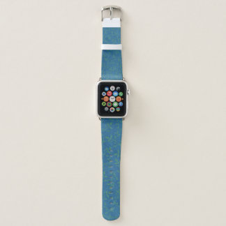 Blue With Green Berries and Leaves Apple Watch Band