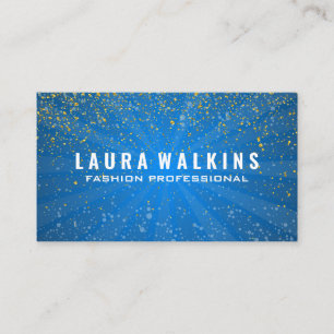 Blue with Light Cast Gold Speckled Business Card