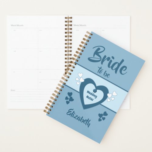 Blue with love hearts wedding planner