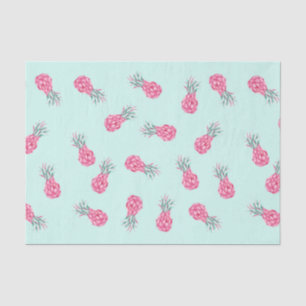 Blue with Pink Pineapple Tissue Paper