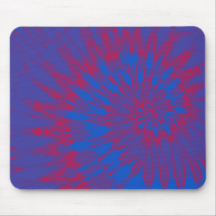 Blue with Red Spiral Tie Dye Mouse Pad