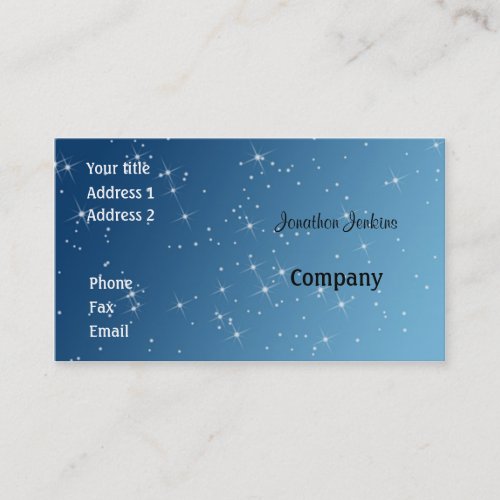 Blue with sparkles business cards