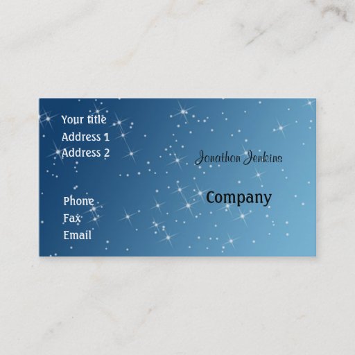 Customizable Blue with sparkles business cards