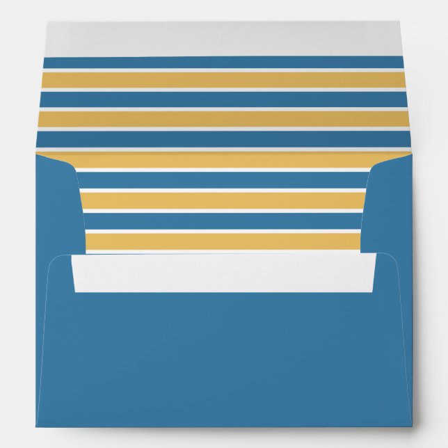 Blue with Striped Yellow Lining Envelope (Back (Bottom))
