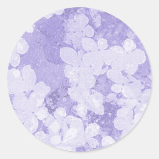 Blue with Water Flowers Classic Round Sticker