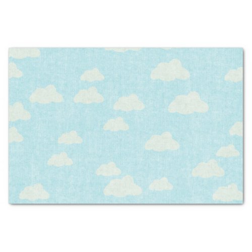Blue with White Clouds Tissue Paper