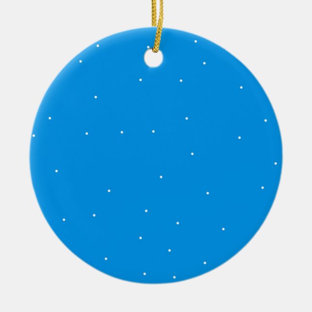 Blue with white dots accessories to customise ceramic ornament (Front)