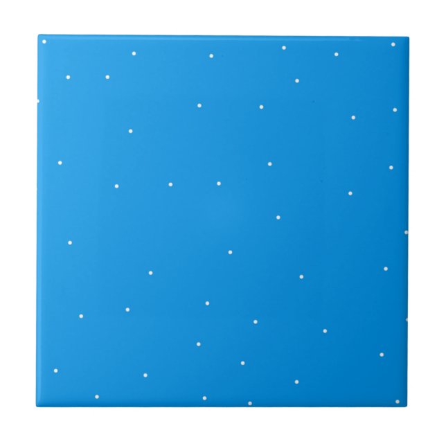 Blue with white dots accessories to customise ceramic tile (Front)