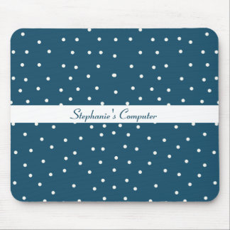 Blue with White Dots Mousepad