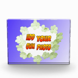 Blue with White Flowers Photo Block