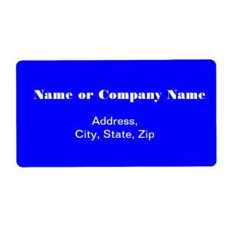 Blue with White Letters Label