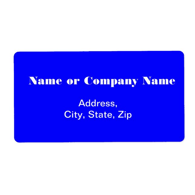 Blue with White Letters Label (Front)