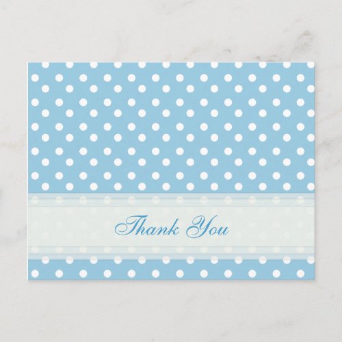 Blue with White Polka Dot Thank You Cards