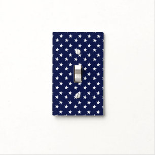 Blue with White Stars Light Switch Cover