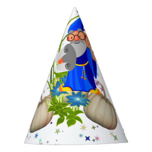 Blue Wizard  Fall Pumpkins Party Hat