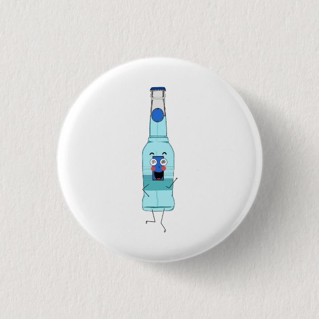 Blue WKD, drink, cute Button (Front)
