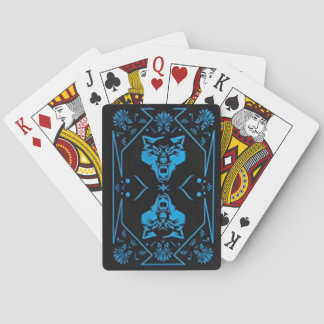 Blue wolf bicycle playing cards