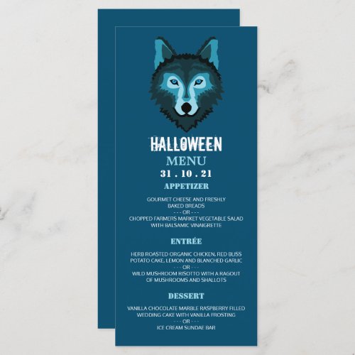 Blue Wolf Halloween Party Menu