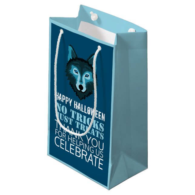Blue Wolf, Halloween Party Small Gift Bag (Front Angled)