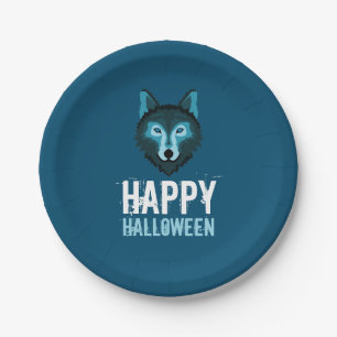 Blue Wolf, Happy Halloween Paper Plates