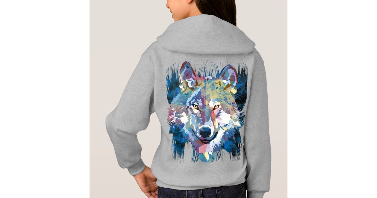 Blue wolf hoodie Clearance