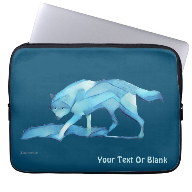 Blue Wolf Laptop Sleeve (Front)