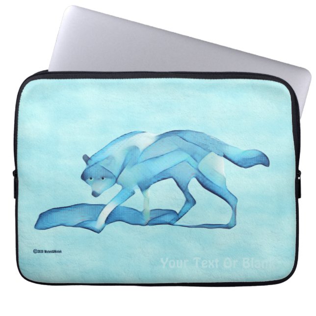 Blue Wolf Laptop Sleeve (Front)