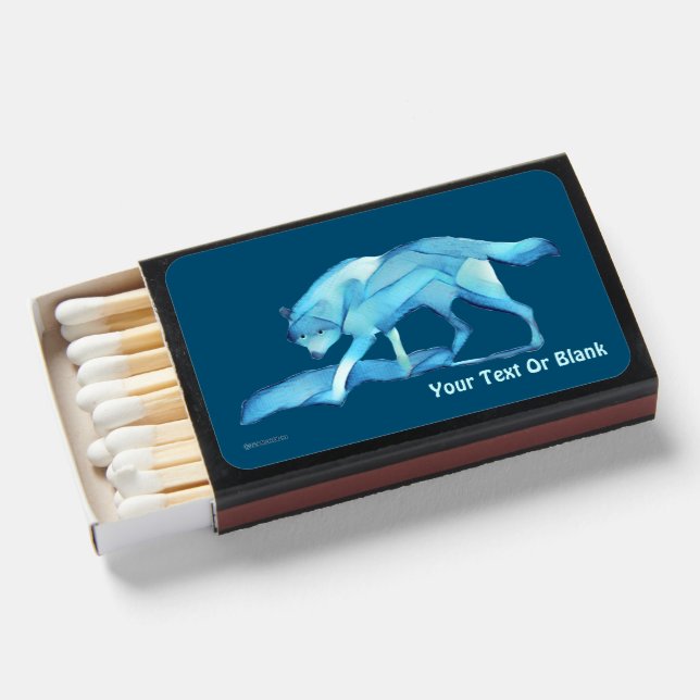 Blue Wolf Matchboxes (Front Open)