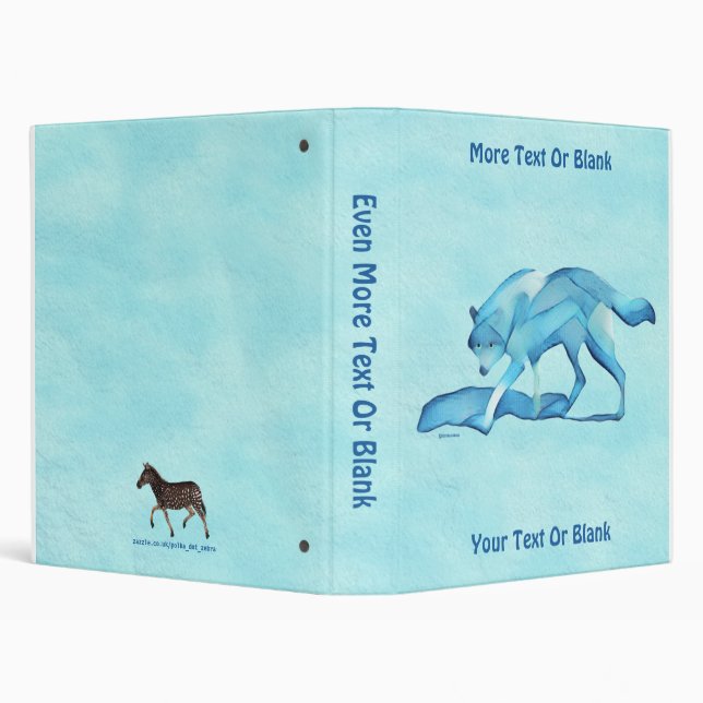 Blue Wolf On Snow 3 Ring Binder (Background)