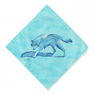 Blue Wolf On Snow Bandana