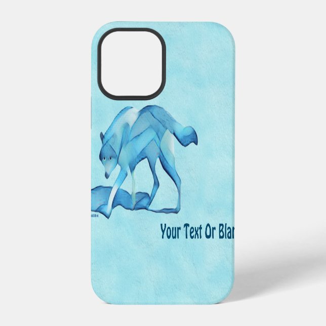 Blue Wolf On Snow Iphone Case (Back)