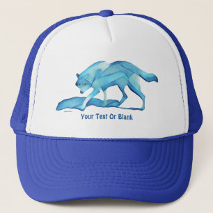 Blue Wolf On Snow Trucker Hat