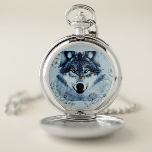 Blue Wolf Pocket Watch