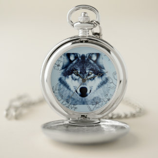 Blue Wolf Pocket Watch