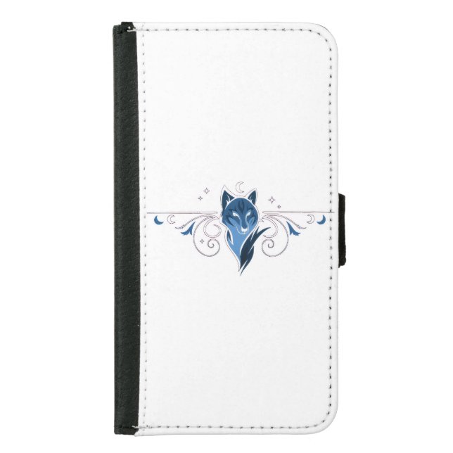 Blue wolf Samsung Galaxy S5 Wallet Case (Front)