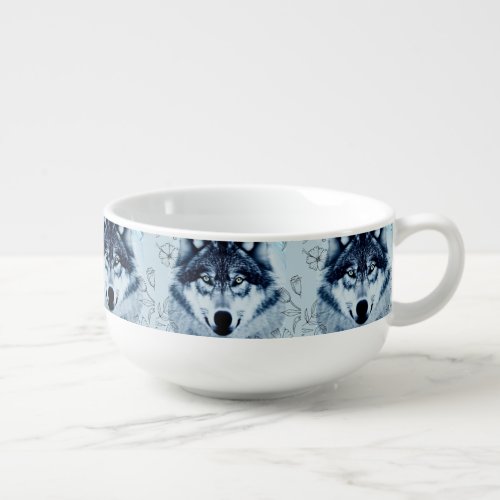 Blue Wolf Soup Mug