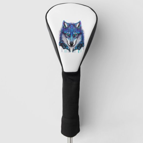 blue wolfdog sticker stickers   golf head cover